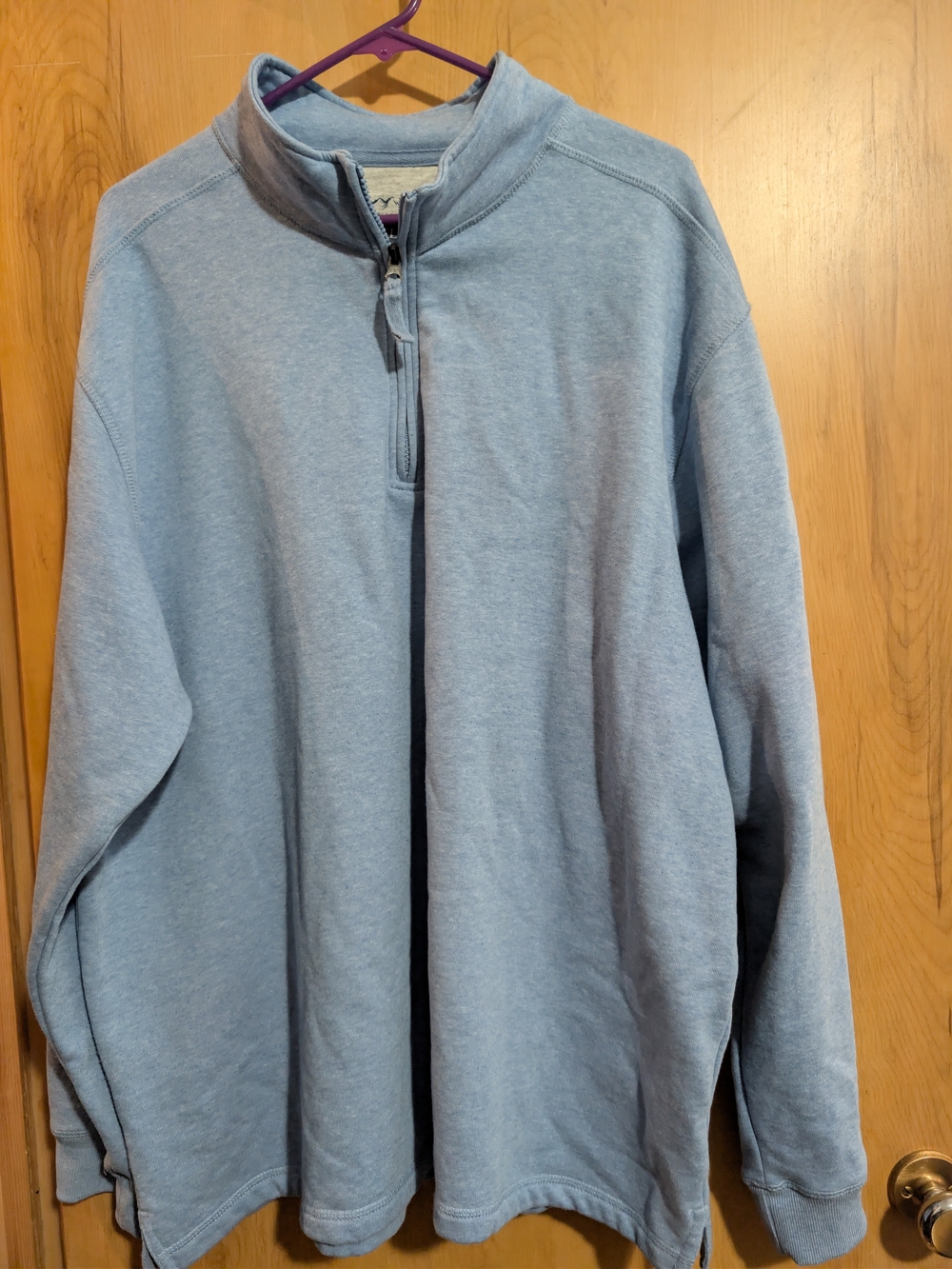 Men's Light Blue Quarter-Zip Pullover Sweater